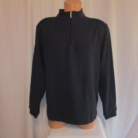 Nike Golf Pullover Sweater Mock Neck Size Medium 3/4 Zip Blue - Picture 3 of 8